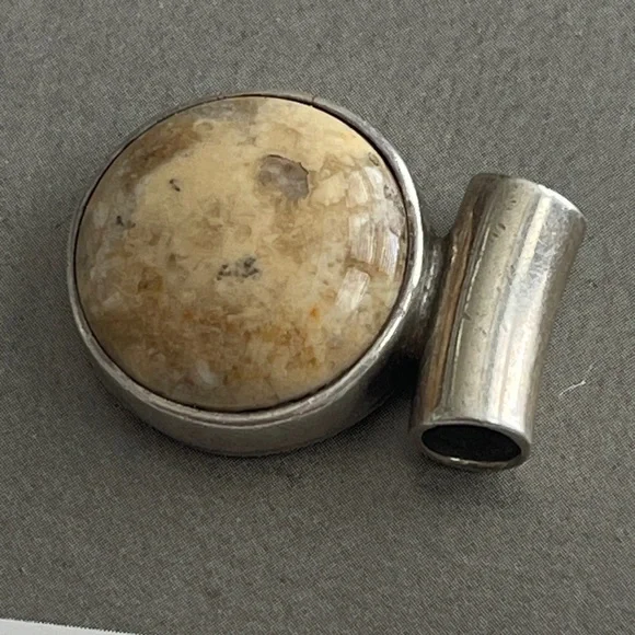 Solid Sterling Silver World 925 Jasper Slide Pendant - Picture 4 of 7